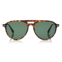 Tom Ford - Carlo Sunglasses - Occhiali da Sole Pilota in Acetato - Avana Rossa - FT0587 - Occhiali da Sole - Tom Ford Eyewear