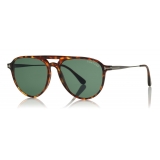 Tom Ford - Carlo Sunglasses - Occhiali da Sole Pilota in Acetato - Avana Rossa - FT0587 - Occhiali da Sole - Tom Ford Eyewear