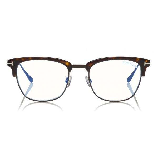 Tom Ford - Blue Block Optical Glasses - Occhiali Quadrati - Avana Scuro - FT5590-F-B - Occhiali da Vista - Tom Ford Eyewear