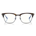 Tom Ford - Blue Block Optical Glasses - Occhiali Quadrati - Avana Scuro - FT5590-F-B - Occhiali da Vista - Tom Ford Eyewear