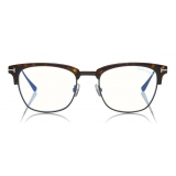 Tom Ford - Blue Block Optical Glasses - Occhiali Quadrati - Avana Scuro - FT5590-F-B - Occhiali da Vista - Tom Ford Eyewear