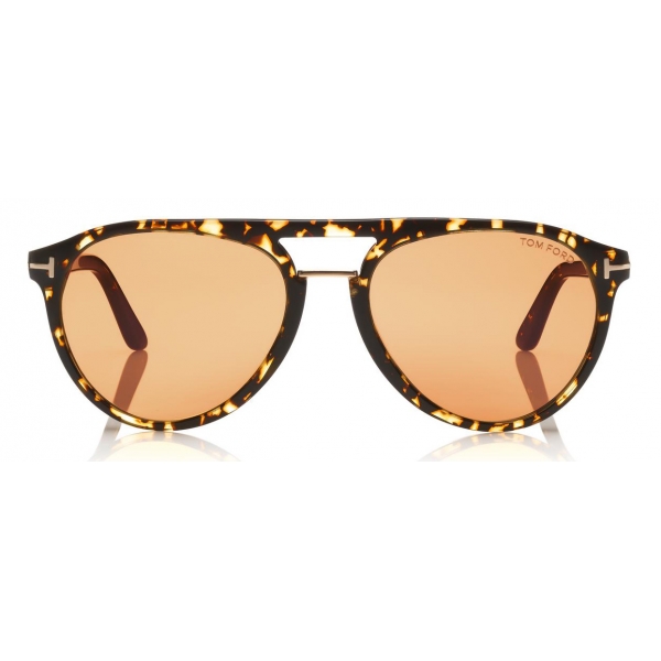 Tom Ford - Burton Sunglasses - Soft Squared Acetate Sunglasses - Dark Havana - FT0697 - Sunglasses - Tom Ford Eyewear