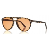 Tom Ford - Burton Sunglasses - Occhiali da Sole Quadrato - Avana Scuro - FT0697 - Occhiali da Sole - Tom Ford Eyewear