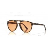 Tom Ford - Burton Sunglasses - Occhiali da Sole Quadrato - Avana Scuro - FT0697 - Occhiali da Sole - Tom Ford Eyewear