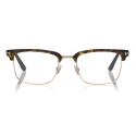 Tom Ford - Half-Rim Optical Glasses - Occhiali a Semicerchio - Avana Scuro - FT5504 - Occhiali da Vista - Tom Ford Eyewear