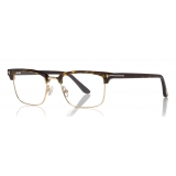 Tom Ford - Half-Rim Optical Glasses - Occhiali a Semicerchio - Avana Scuro - FT5504 - Occhiali da Vista - Tom Ford Eyewear