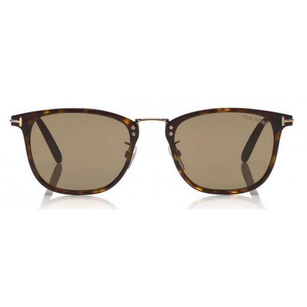 Tom Ford - Beau Sunglasses - Occhiali da Sole Quadrati in Acetato - Avana Scuro - FT0672 - Occhiali da Sole - Tom Ford Eyewear