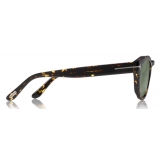 Tom Ford - Bryan Sunglasses - Occhiali da Sole Rotondi in Acetato - Havana Verde - FT0590 - Occhiali da Sole - Tom Ford Eyewear