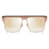 Tom Ford - West Gold Plated Sunglasses - Square Gold Plated Sunglasses - Rose Gold - FT0706 - Sunglasses - Tom Ford Eyewear