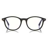 Tom Ford - Blue Block Optical Glasses - Occhiali da Vista Rotondi - Nero - FT5553-B - Occhiali da Vista - Tom Ford Eyewear