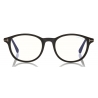 Tom Ford - Blue Block Optical Glasses - Round Acetate Optical Glasses - Black - FT5553-B - Optical Glasses - Tom Ford Eyewear