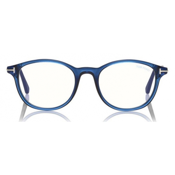 Tom Ford - Blue Block Optical Glasses - Occhiali da Vista Rotondi - Blu - FT5553-B - Occhiali da Vista - Tom Ford Eyewear
