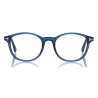 Tom Ford - Blue Block Optical Glasses - Round Acetate Optical Glasses - Blue - FT5553-B - Optical Glasses - Tom Ford Eyewear