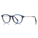 Tom Ford - Blue Block Optical Glasses - Occhiali da Vista Rotondi - Blu - FT5553-B - Occhiali da Vista - Tom Ford Eyewear