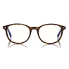 Tom Ford - Blue Block Optical Glasses - Occhiali Rotondi - Avana Scuro - FT5553-B - Occhiali da Vista - Tom Ford Eyewear
