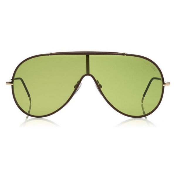 Tom Ford - Mack Sunglasses - Pilot Metal Sunglasses - Gold Green - FT0671 - Sunglasses - Tom Ford Eyewear