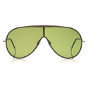 Tom Ford - Mack Sunglasses - Occhiali da Sole Pilot in Metallo - Oro Verde - FT0671 - Occhiali da Sole - Tom Ford Eyewear