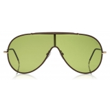 Tom Ford - Mack Sunglasses - Occhiali da Sole Pilot in Metallo - Oro Verde - FT0671 - Occhiali da Sole - Tom Ford Eyewear