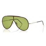 Tom Ford - Mack Sunglasses - Occhiali da Sole Pilot in Metallo - Oro Verde - FT0671 - Occhiali da Sole - Tom Ford Eyewear