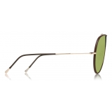 Tom Ford - Mack Sunglasses - Occhiali da Sole Pilot in Metallo - Oro Verde - FT0671 - Occhiali da Sole - Tom Ford Eyewear