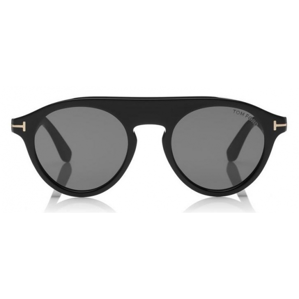 Tom - Christopher Sunglasses - Round Acetate Sunglasses - Black - FT0633 - Sunglasses Tom Ford Eyewear - Avvenice