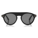 Tom Ford - Christopher Sunglasses - Occhiali da Sole Rotondi in Acetato - Nero - FT0633 - Occhiali da Sole - Tom Ford Eyewear