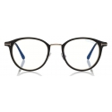 Tom Ford - Blue Block Optical Glasses - Occhiali Rotondi in Metallo - Nero - FT5528-B - Occhiali da Vista - Tom Ford Eyewear