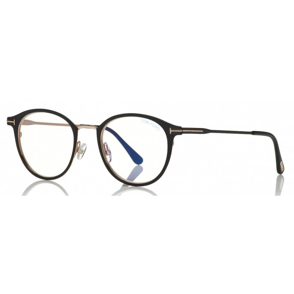 round metal blue block opticals