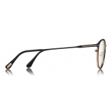 Tom Ford - Blue Block Optical Glasses - Occhiali Rotondi in Metallo - Nero - FT5528-B - Occhiali da Vista - Tom Ford Eyewear