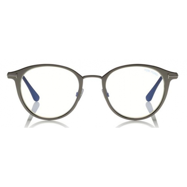 Tom Ford - Blue Block Optical Glasses - Round Metal Optical Glasses - Brown - FT5528-B - Optical Glasses - Tom Ford Eyewear