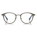 Tom Ford - Blue Block Optical Glasses - Round Metal Optical Glasses - Brown - FT5528-B - Optical Glasses - Tom Ford Eyewear