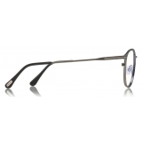 Tom Ford - Blue Block Optical Glasses - Round Metal Optical Glasses - Brown - FT5528-B - Optical Glasses - Tom Ford Eyewear