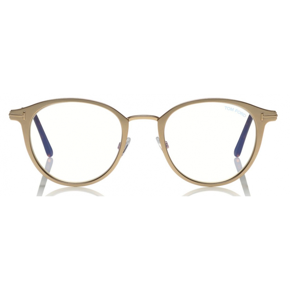 Tom Ford - Blue Block Optical Glasses - Round Metal Optical Glasses - Rose  Gold - FT5528-B - Optical Glasses - Tom Ford Eyewear - Avvenice