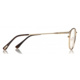 Tom Ford - Blue Block Optical Glasses - Occhiali Rotondi in Metallo - Oro Rosa - FT5528-B - Occhiali da Vista - Tom Ford Eyewear