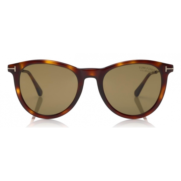 Tom Ford - Polarized Kellan Sunglasses - Occhiali Rotondi - Havana Verde - FT0626-P - Occhiali da Sole - Tom Ford Eyewear