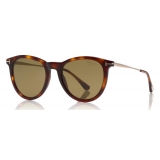 Tom Ford - Polarized Kellan Sunglasses - Occhiali Rotondi - Havana Verde - FT0626-P - Occhiali da Sole - Tom Ford Eyewear