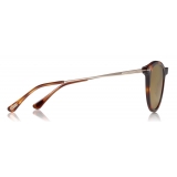 Tom Ford - Polarized Kellan Sunglasses - Occhiali Rotondi - Havana Verde - FT0626-P - Occhiali da Sole - Tom Ford Eyewear