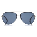 Tom Ford - Brad Sunglasses - Occhiali da Sole Pilot in Metallo - Blu - FT0584 - Occhiali da Sole - Tom Ford Eyewear