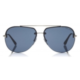 Tom Ford - Brad Sunglasses - Occhiali da Sole Pilot in Metallo - Blu - FT0584 - Occhiali da Sole - Tom Ford Eyewear