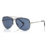 Tom Ford - Brad Sunglasses - Occhiali da Sole Pilot in Metallo - Blu - FT0584 - Occhiali da Sole - Tom Ford Eyewear