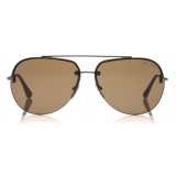 Tom Ford - Brad Sunglasses - Occhiali da Sole Pilot in Metallo - Marroni - FT0584 - Occhiali da Sole - Tom Ford Eyewear