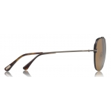 Tom Ford - Brad Sunglasses - Occhiali da Sole Pilot in Metallo - Marroni - FT0584 - Occhiali da Sole - Tom Ford Eyewear