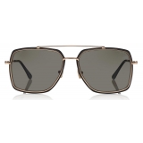 Tom Ford - Polarized Lionel Sunglasses - Occhiali Quadrati in Metallo - Nero - FT0750-P - Occhiali da Sole - Tom Ford Eyewear