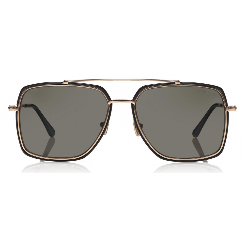 Tom Ford - Polarized Lionel Sunglasses - Square Metal Sunglasses - Black -  FT0750-P - Sunglasses - Tom Ford Eyewear - Avvenice