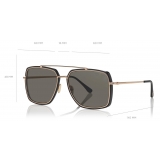 Tom Ford - Polarized Lionel Sunglasses - Occhiali Quadrati in Metallo - Nero - FT0750-P - Occhiali da Sole - Tom Ford Eyewear