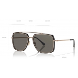 Tom Ford - Polarized Lionel Sunglasses - Square Metal Sunglasses - Black - FT0750-P - Sunglasses - Tom Ford Eyewear