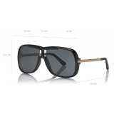 Tom Ford - Caine Sunglasses - Occhiali da Sole Navigatore in Acetato - Nero - FT0800 - Occhiali da Sole - Tom Ford Eyewear