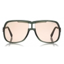 Tom Ford - Caine Sunglasses - Navigator Acetate Sunglasses - Grey Pink - FT0800 - Sunglasses - Tom Ford Eyewear