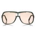 Tom Ford - Caine Sunglasses - Occhiali Navigatore in Acetato - Grigio Rosa - FT0800 - Occhiali da Sole - Tom Ford Eyewear