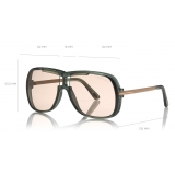 Tom Ford - Caine Sunglasses - Navigator Acetate Sunglasses - Grey Pink - FT0800 - Sunglasses - Tom Ford Eyewear